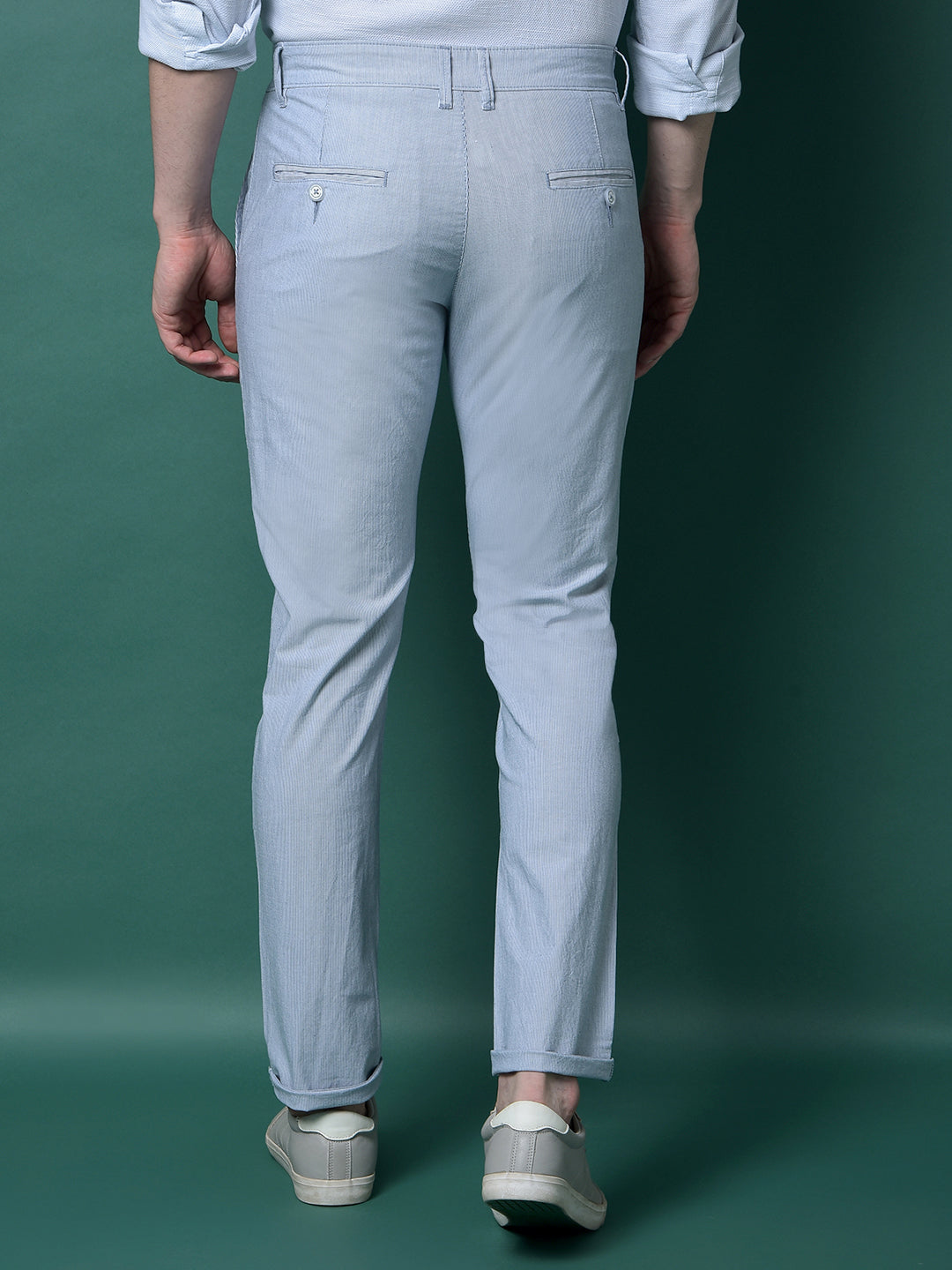 Blue Printed Trousers-Men Trousers-Crimsoune Club