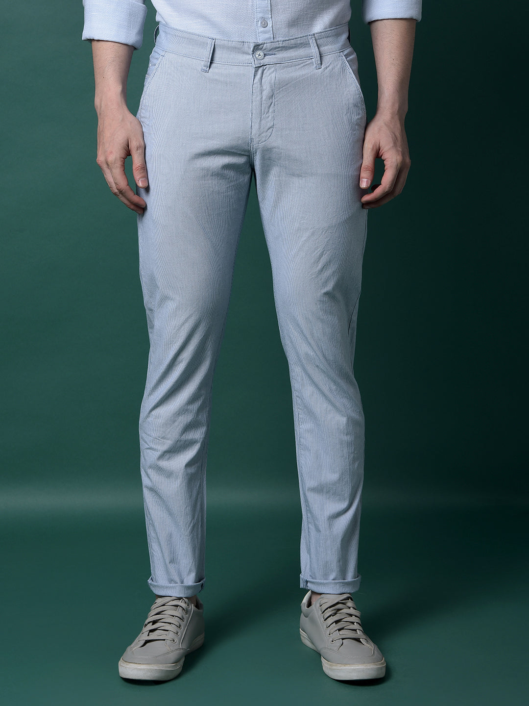 Blue Printed Trousers-Men Trousers-Crimsoune Club