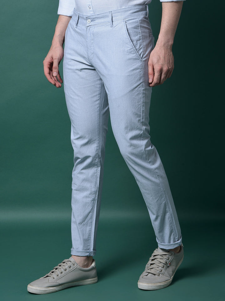 Blue Printed Trousers-Men Trousers-Crimsoune Club