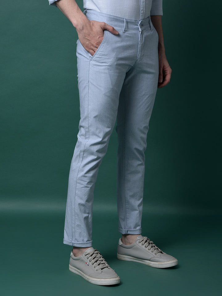 Blue Printed Trousers-Men Trousers-Crimsoune Club