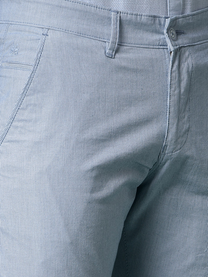 Blue Printed Trousers-Men Trousers-Crimsoune Club