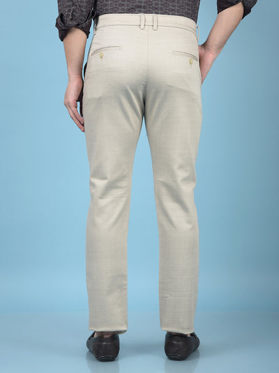 Beige Printed Trousers-Men Trousers-Crimsoune Club
