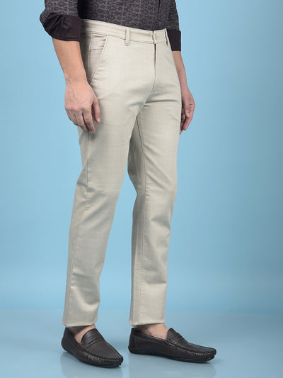 Beige Printed Trousers-Men Trousers-Crimsoune Club