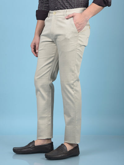 Beige Printed Trousers-Men Trousers-Crimsoune Club