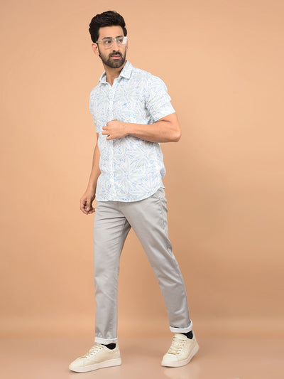 Grey Printed Trousers-Men Trousers-Crimsoune Club