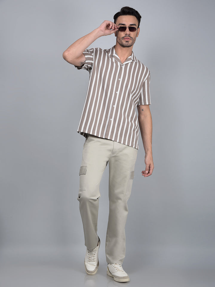 Grey Cargo Trousers-Men Trousers-Crimsoune Club