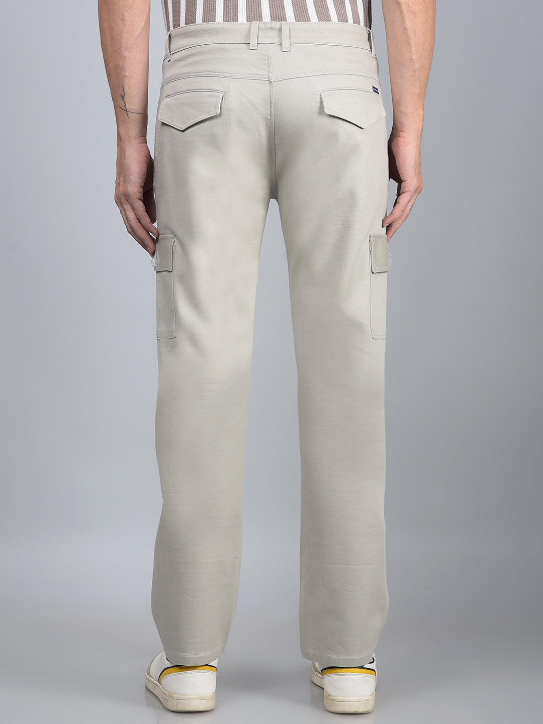 Grey Cargo Trousers-Men Trousers-Crimsoune Club