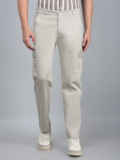 Grey Cargo Trousers-Men Trousers-Crimsoune Club
