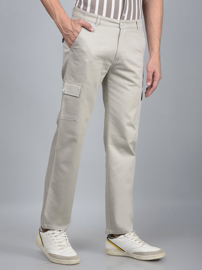 Grey Cargo Trousers-Men Trousers-Crimsoune Club