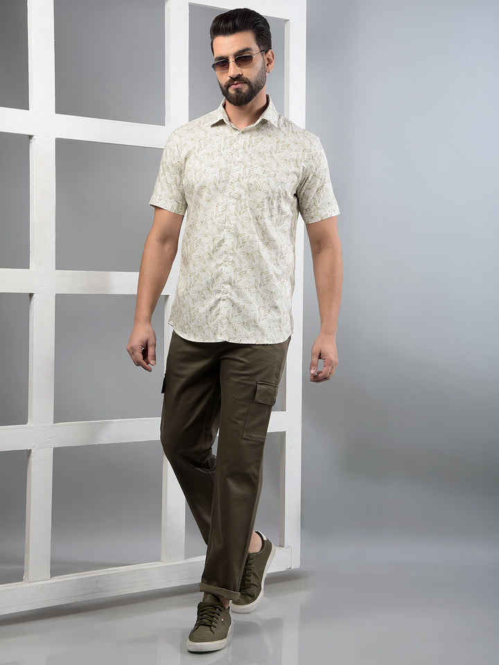 Olive Cargo Trousers-Men Trousers-Crimsoune Club