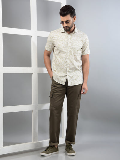 Olive Cargo Trousers-Men Trousers-Crimsoune Club