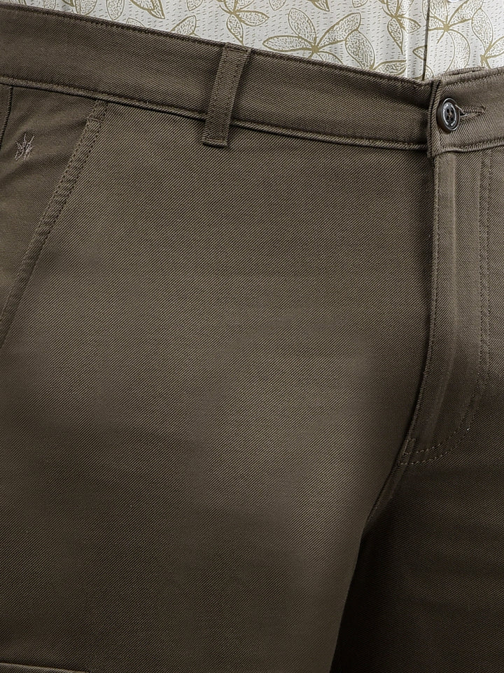Olive Cargo Trousers-Men Trousers-Crimsoune Club