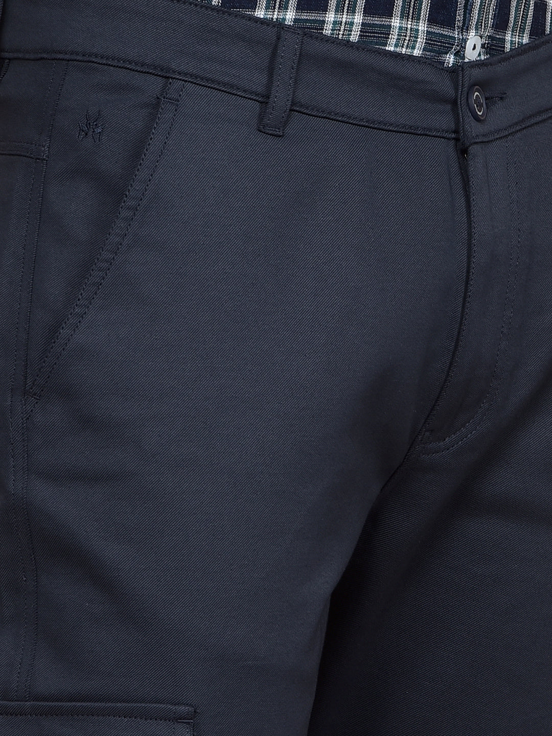 Navy Blue Cargo Trousers-Men Trousers-Crimsoune Club