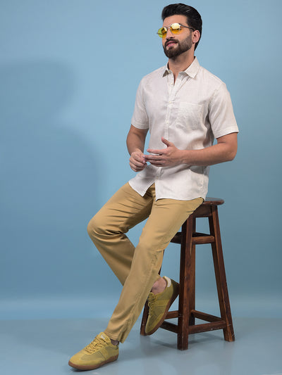 Men's Khaki Baggy Trousers-Men Trousers-Crimsoune Club