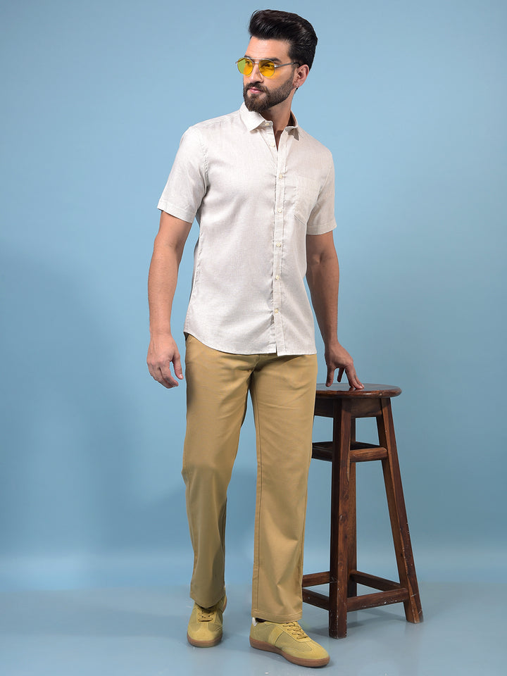 Men's Khaki Baggy Trousers-Men Trousers-Crimsoune Club
