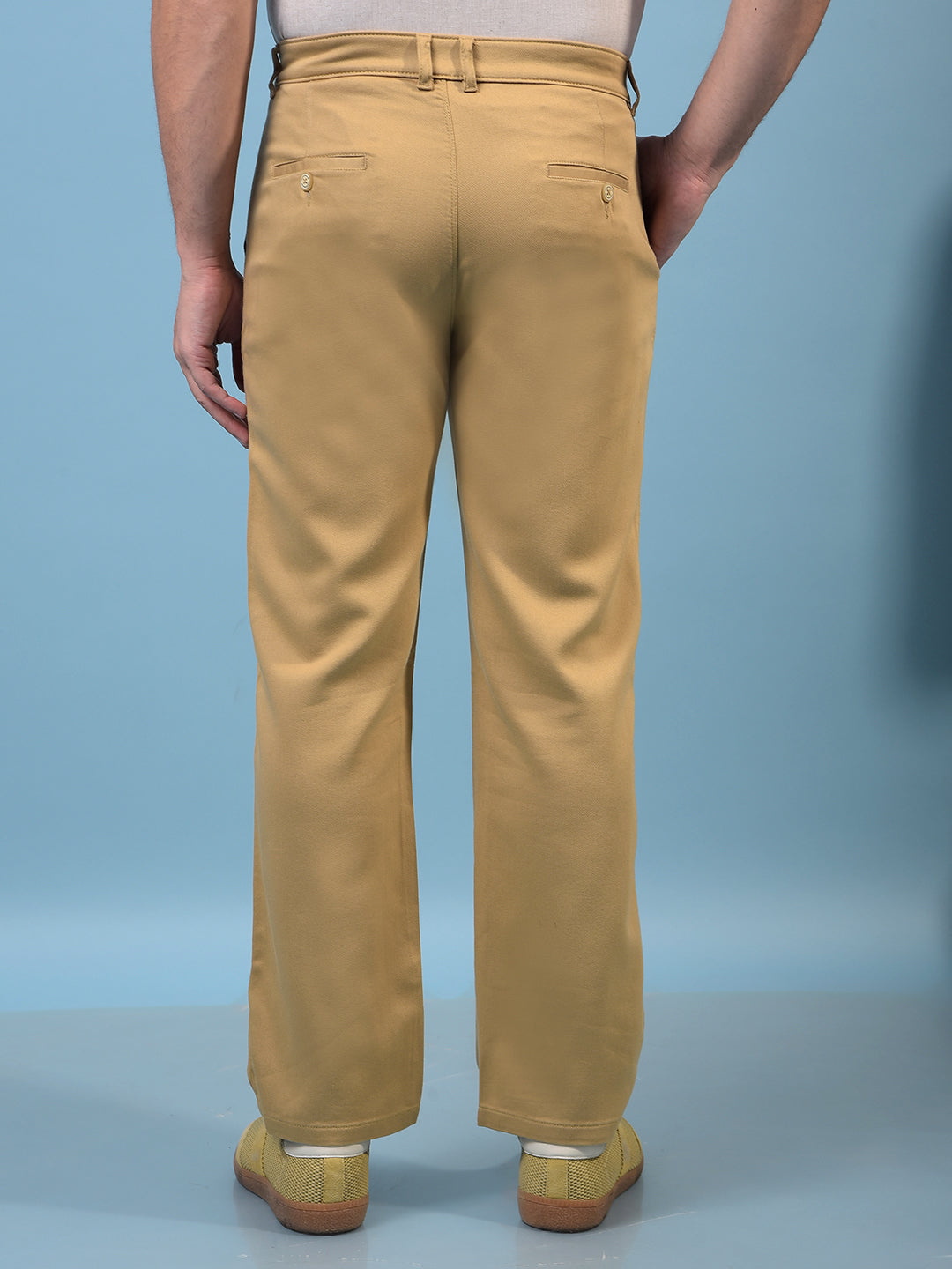 Men's Khaki Baggy Trousers-Men Trousers-Crimsoune Club