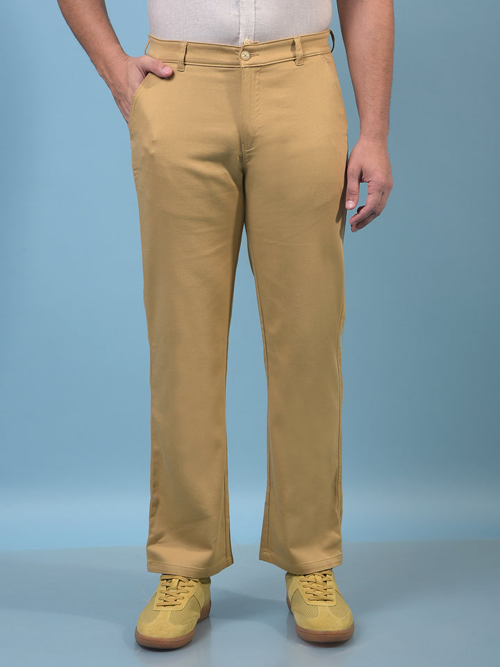 Men's Khaki Baggy Trousers-Men Trousers-Crimsoune Club