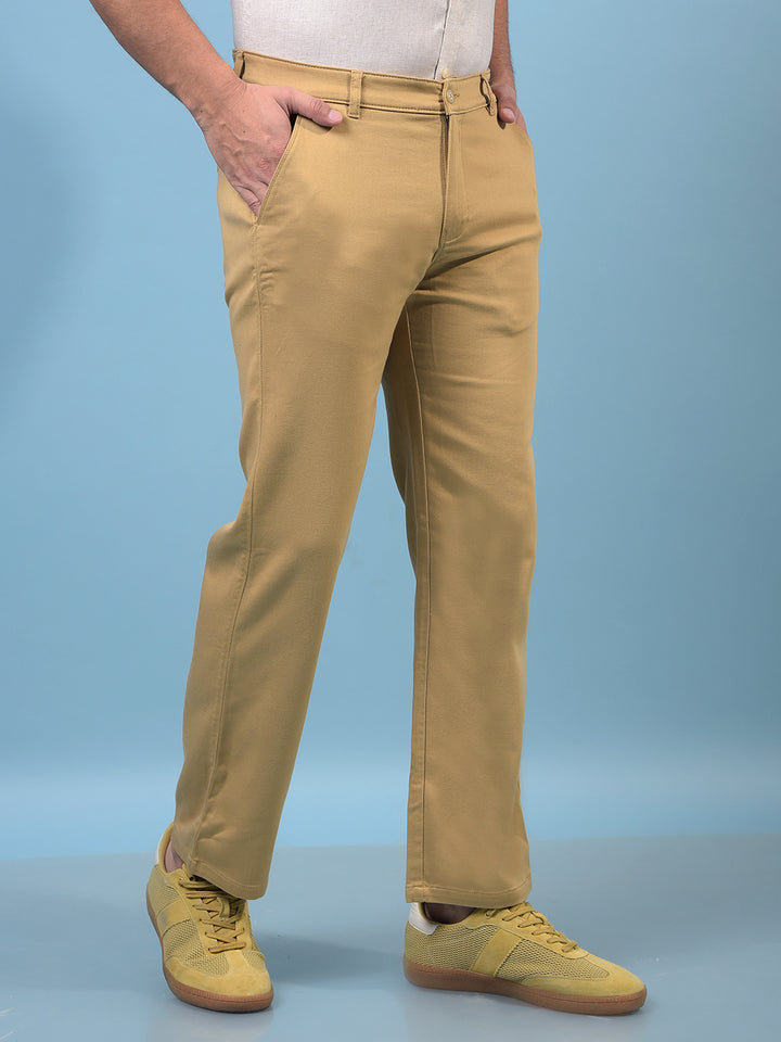 Men's Khaki Baggy Trousers-Men Trousers-Crimsoune Club