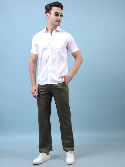 Men's Olive Baggy Trousers-Men Trousers-Crimsoune Club