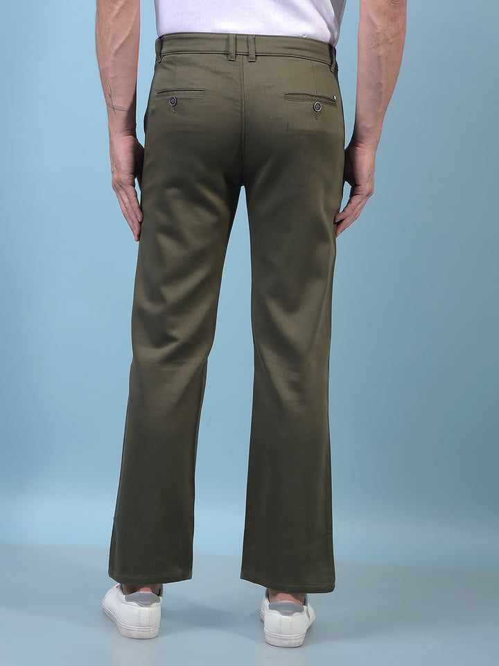Men's Olive Baggy Trousers-Men Trousers-Crimsoune Club