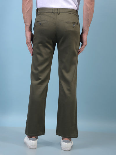 Men's Olive Baggy Trousers-Men Trousers-Crimsoune Club