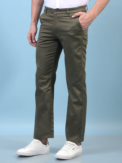 Men's Olive Baggy Trousers-Men Trousers-Crimsoune Club