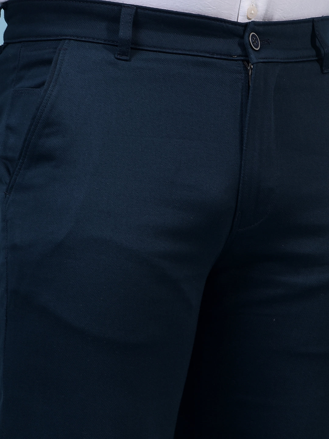 Men's Navy Blue Baggy Trousers-Men Trousers-Crimsoune Club