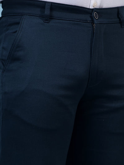 Men's Navy Blue Baggy Trousers-Men Trousers-Crimsoune Club