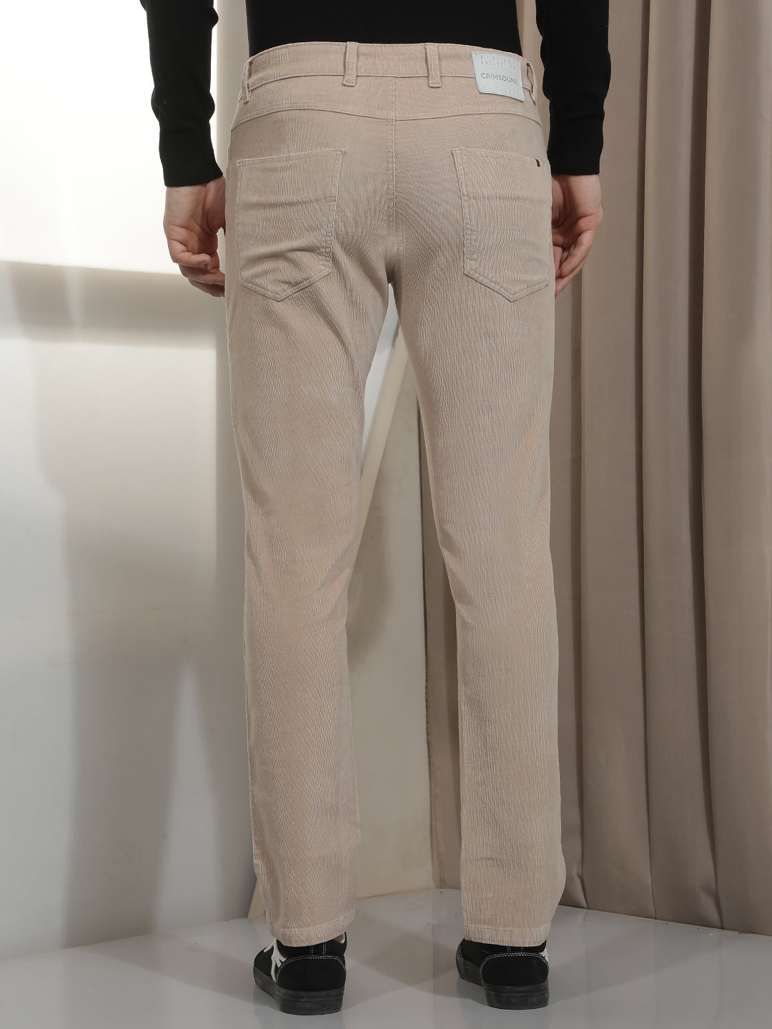 Ridge Beige Corduroy Trousers-Men Trousers-Crimsoune Club