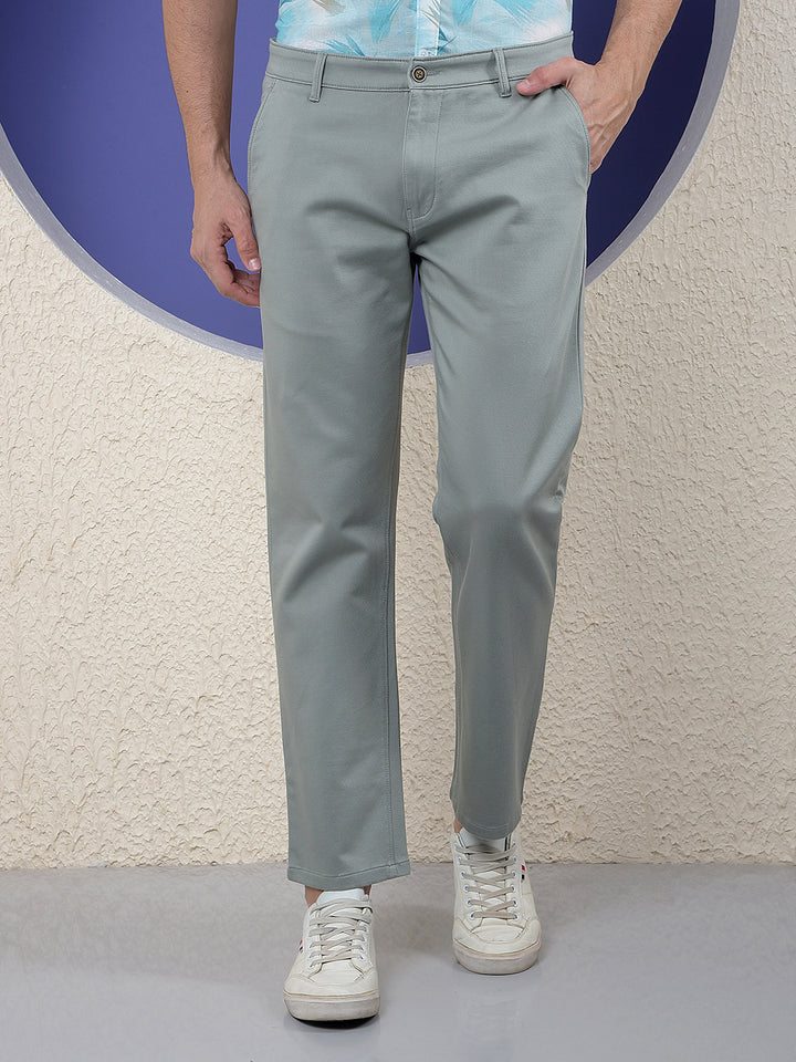 Green Straight Trousers-Men Trousers-Crimsoune Club