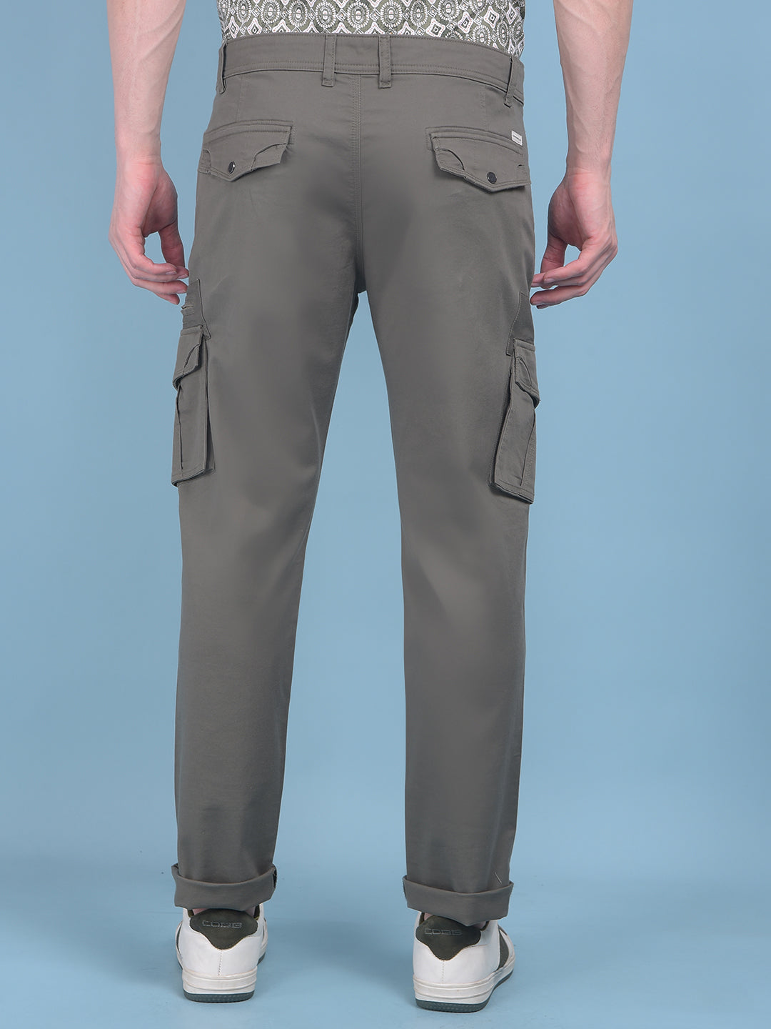 Olive Stretchable Trousers-Men Trousers-Crimsoune Club