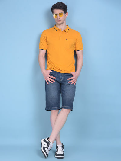 Orange Polo T-Shirt-Men T-Shirts-Crimsoune Club