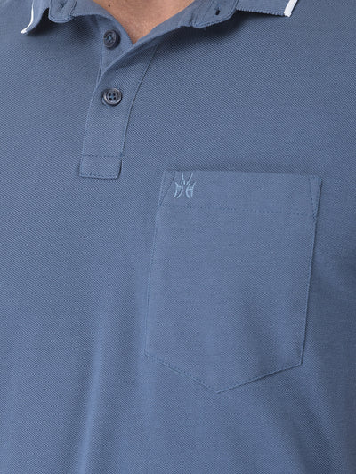 Blue Polo T-Shirt-Men T-shirts-Crimsoune Club