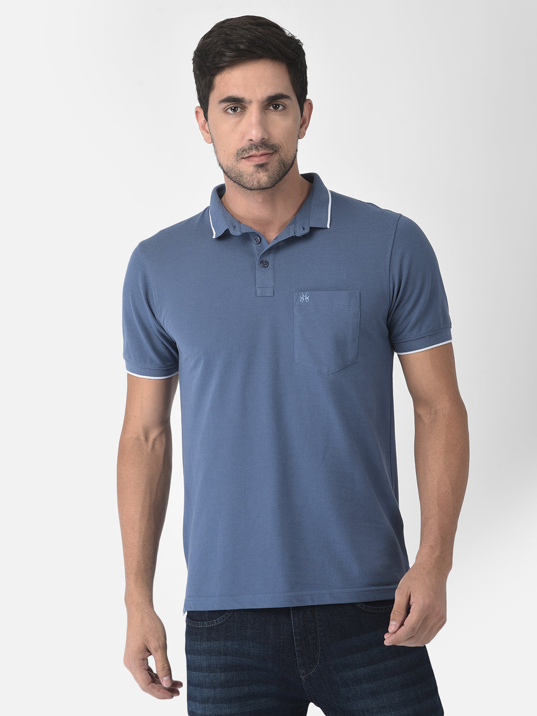 Blue Polo T-Shirt-Men T-shirts-Crimsoune Club