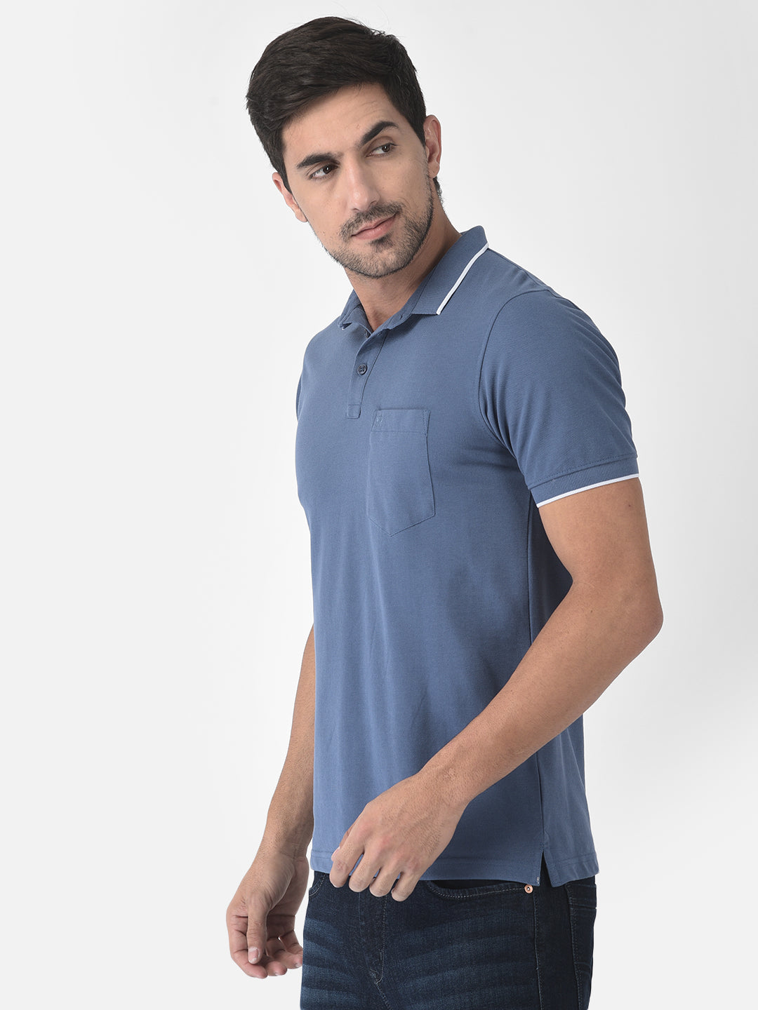 Blue Polo T-Shirt-Men T-shirts-Crimsoune Club