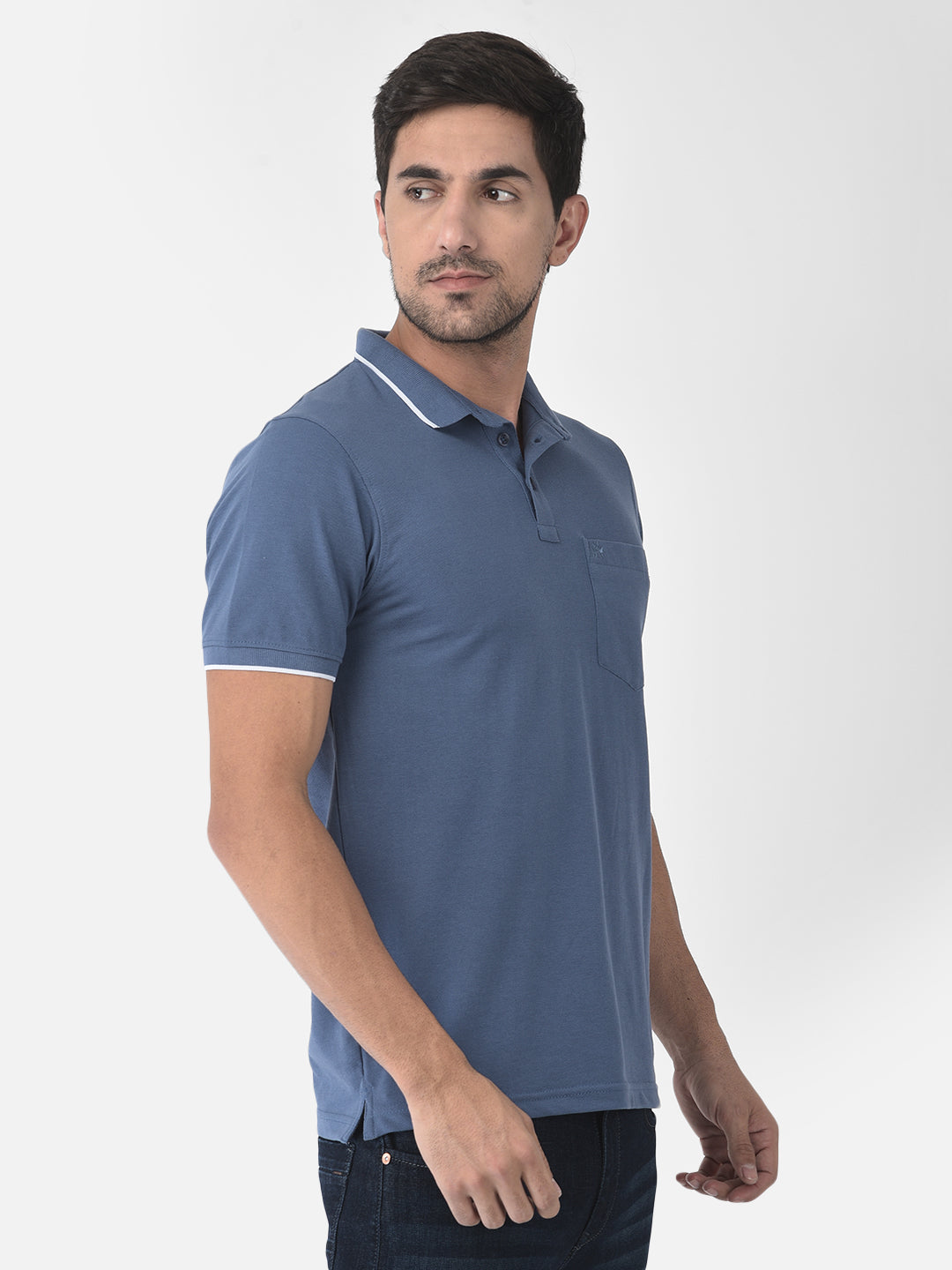 Blue Polo T-Shirt-Men T-shirts-Crimsoune Club