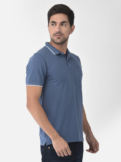 Blue Polo T-Shirt-Men T-shirts-Crimsoune Club