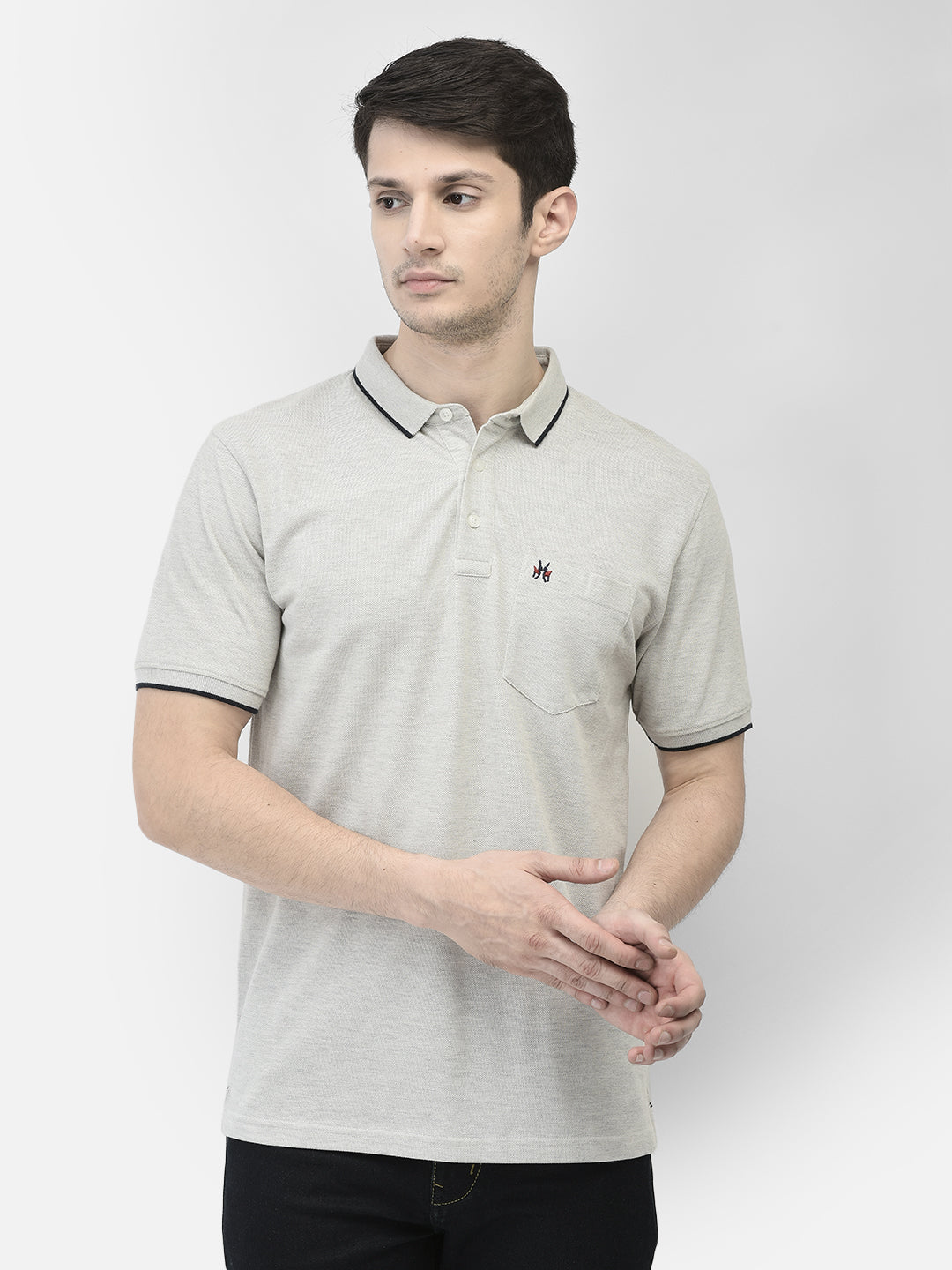 Grey T-shirt-Men T-shirts-Crimsoune Club