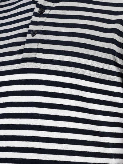 Striped Navy Blue T-Shirt-Men T-Shirts-Crimsoune Club