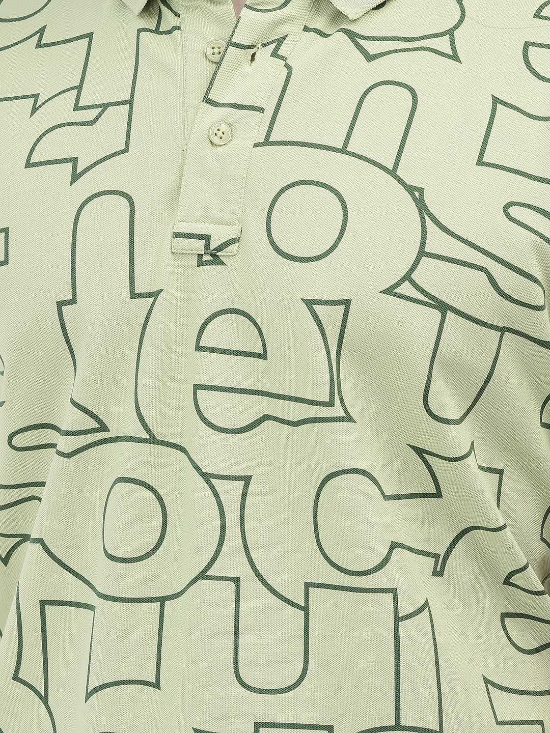 Green Typographic Print T-shirt-Men T-shirts-Crimsoune Club