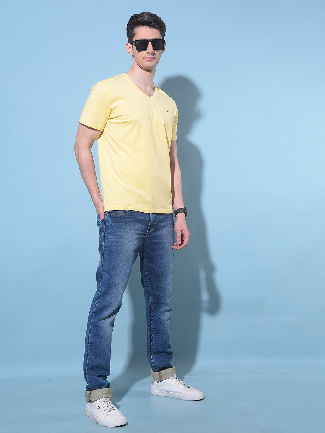 Yellow Cotton T-Shirt-Men T-Shirts-Crimsoune Club