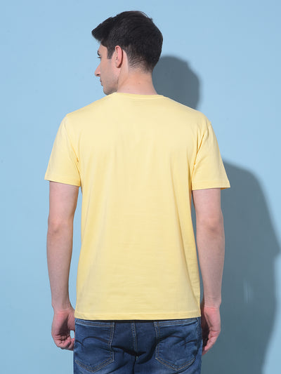 Yellow Cotton T-Shirt-Men T-Shirts-Crimsoune Club