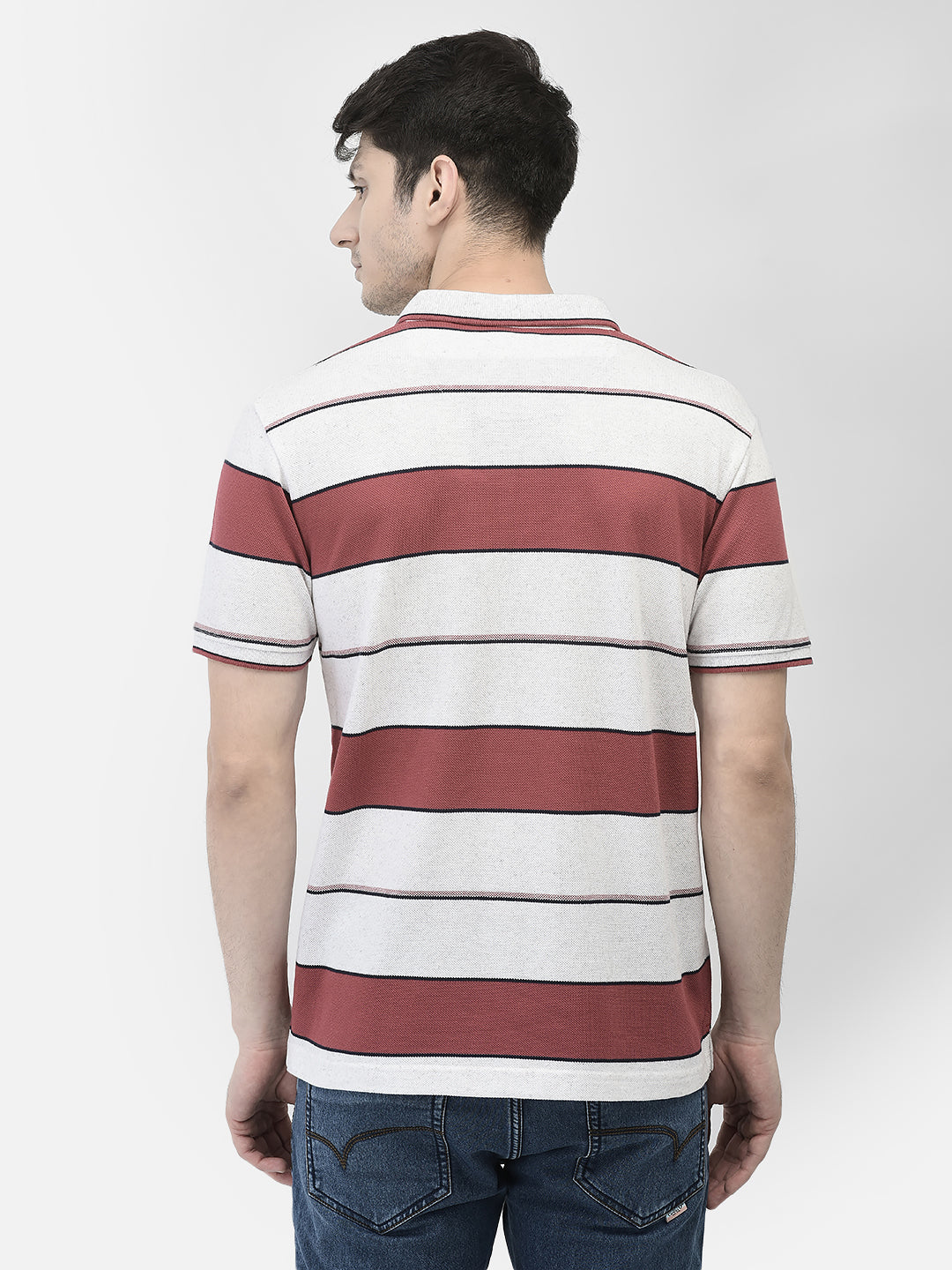 Red Striped T-shirt-Men T-shirts-Crimsoune Club