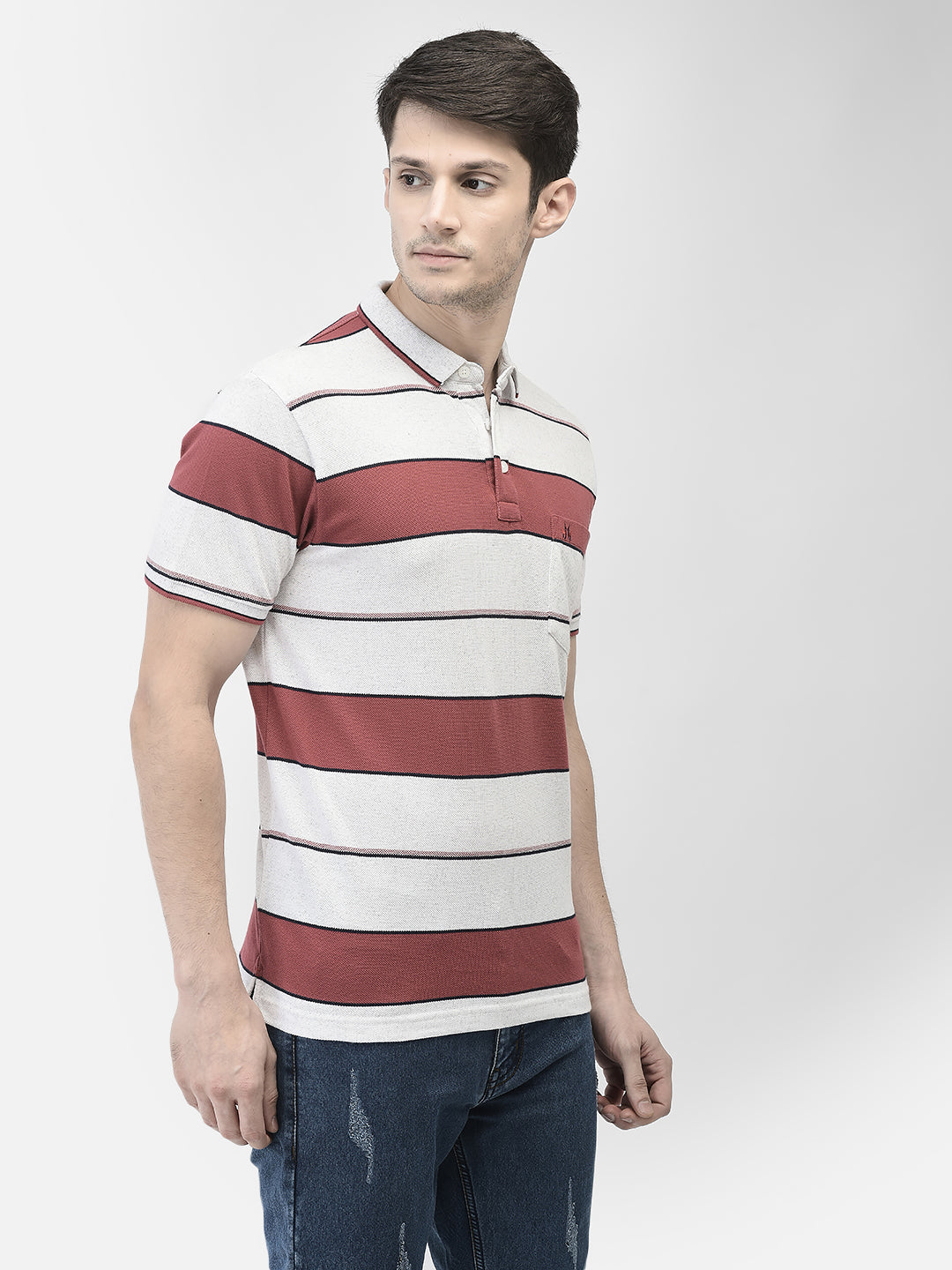 Red Striped T-shirt-Men T-shirts-Crimsoune Club