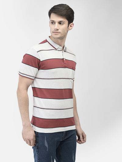 Red Striped T-shirt-Men T-shirts-Crimsoune Club