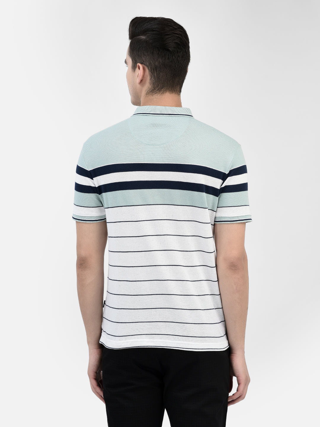 Striped Green T-Shirt-Men T-Shirts-Crimsoune Club