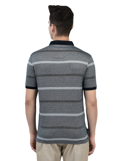 Grey Striped T-shirt-Men T-shirts-Crimsoune Club