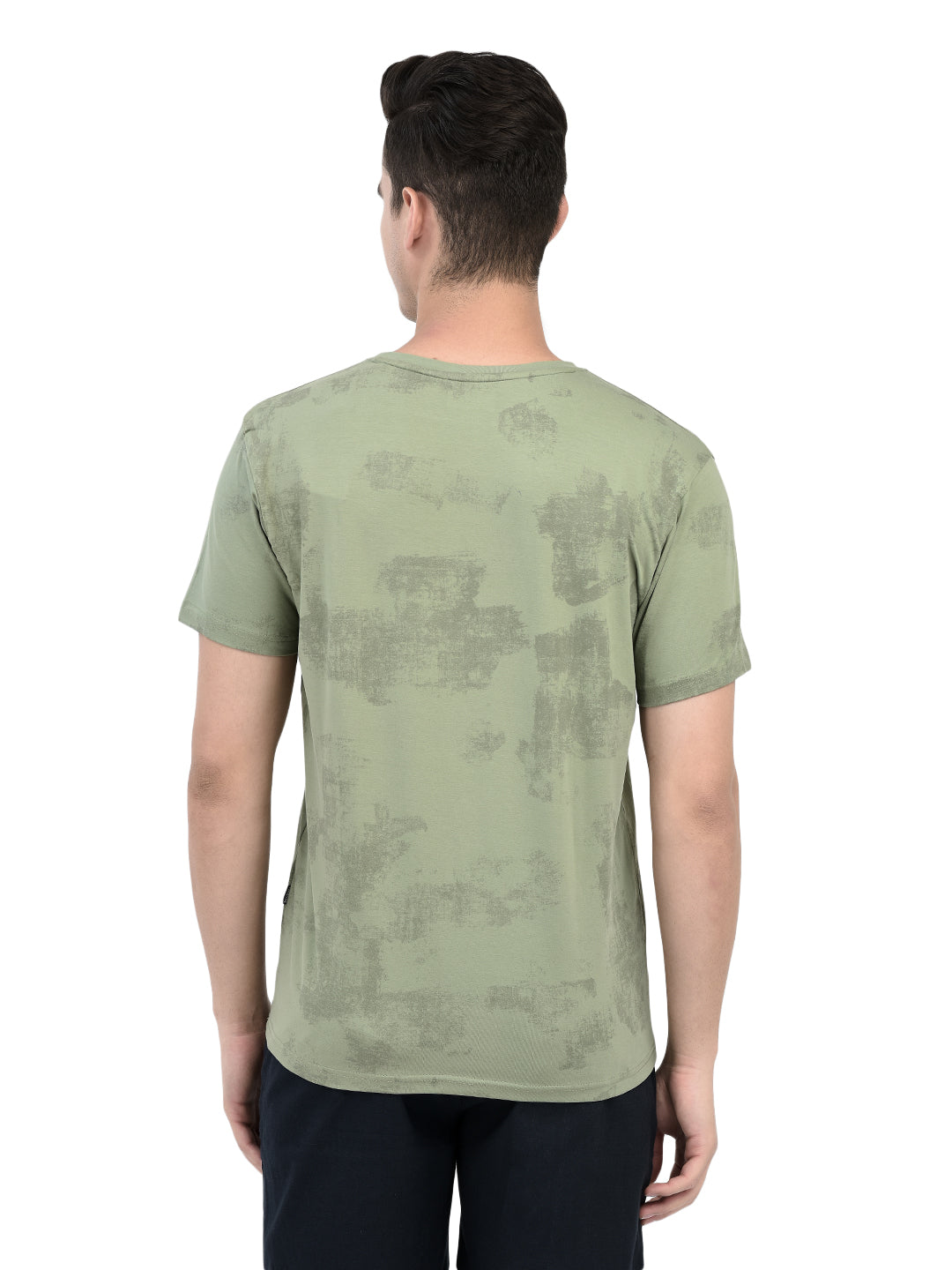 Green Typographic Print T-Shirt-Men T-Shirts-Crimsoune Club
