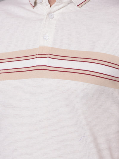 Off White Horizontal Striped Tshirt-Men T-shirts-Crimsoune Club