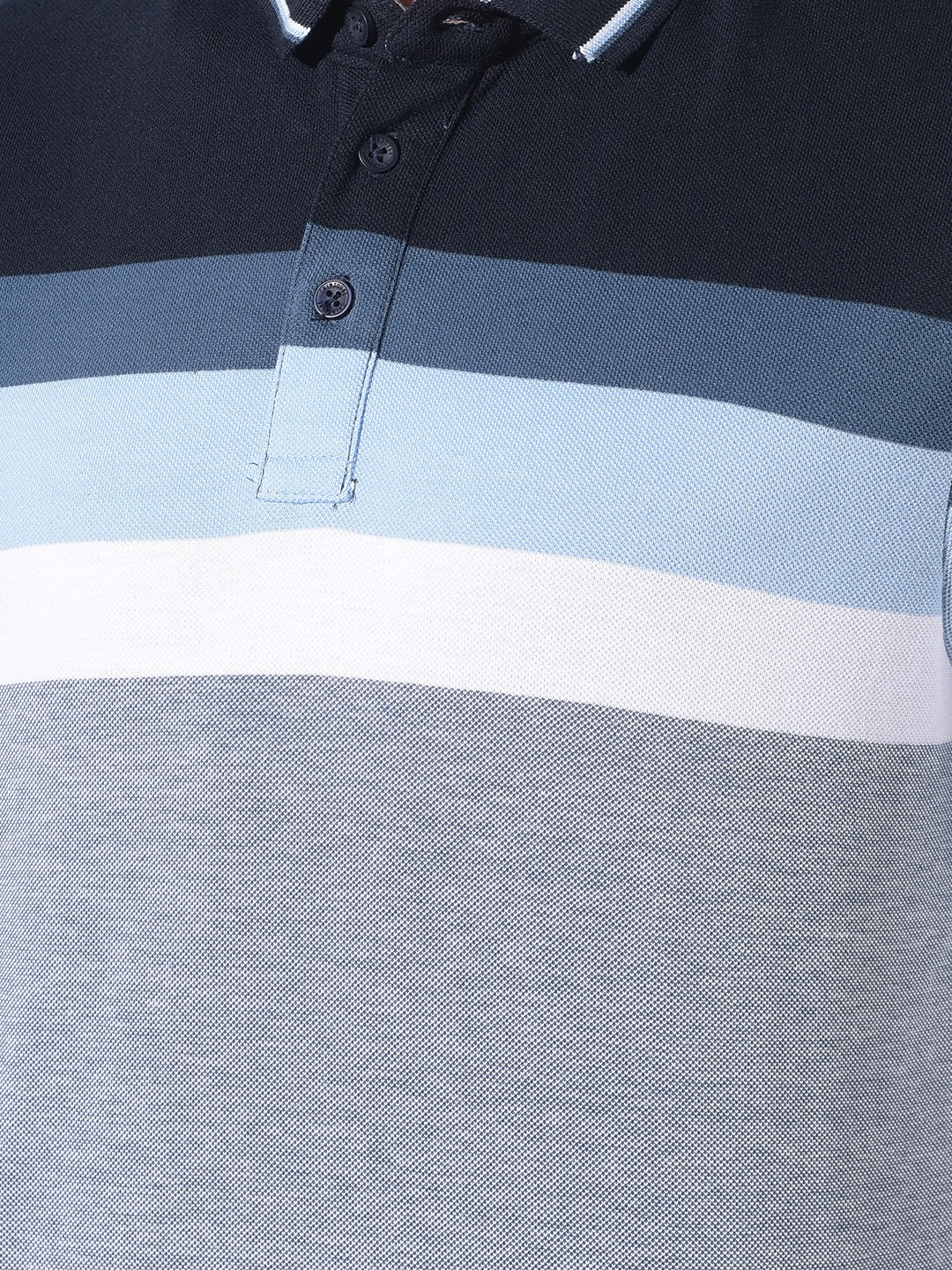 Navy Blue Horizontal Striped Polo T-Shirt-Men T-Shirts-Crimsoune Club